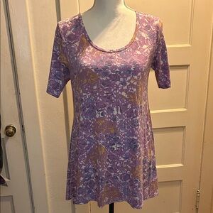 LuLaRoe Purple and Gold Floral Tunic